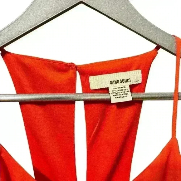 San Souci Reddish Orange Spaghetti Strap Maxi Dress (Size XS) Flowy Summer Style - Picture 5 of 11